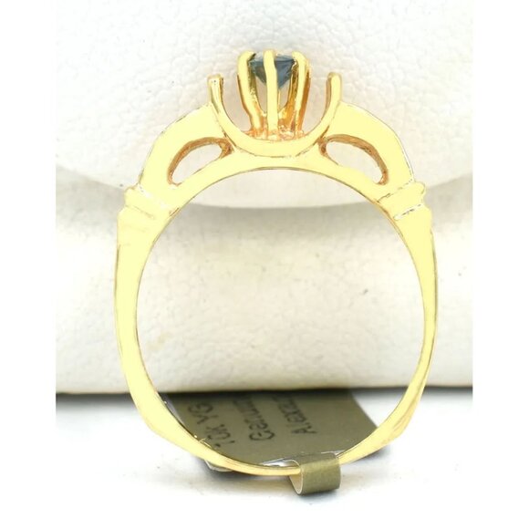 Genuine 0.28 Cts Alexandrite Ring 10k Yellow Gold - Picture 4 of 5